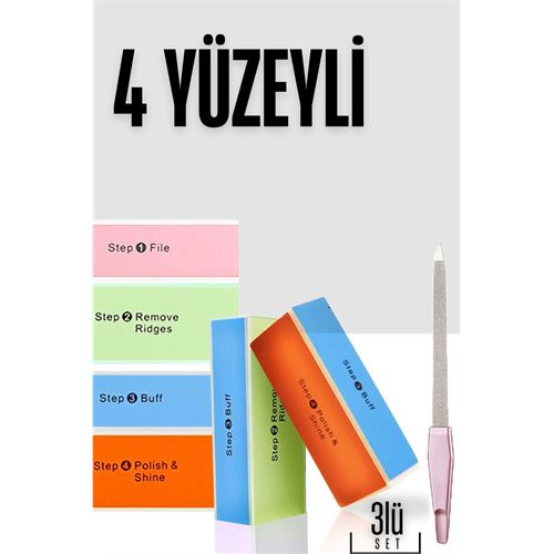 Takaz Global 4 Yüzeyli Törpü ve Parlatma Blok Sünger 3 lü Set