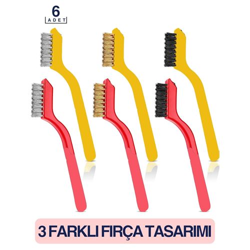 Takaz Global 3 Değişik Uçlu 6 lı Temizlik Fırça Seti