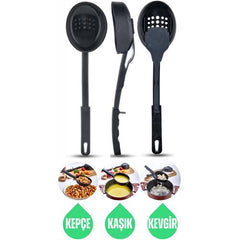 Takaz Global  3 in 1 Kepçe Maşalı Spatula 2 li Set J.Lewis Design