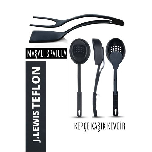Takaz Global  3 in 1 Kepçe Maşalı Spatula 2 li Set J.Lewis Design