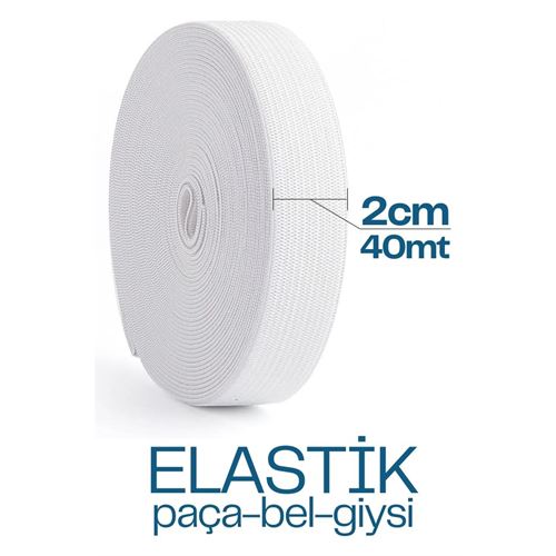 Takaz Global 40 Metre Yassı Bel Paça Giysi Lastiği 2 cm