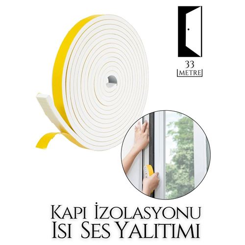 Takaz Global Kapı Ses Isı Yalıtım Sünger Bant 33 METRE