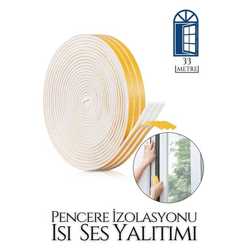 Takaz Global Pencere Ses Isı Yalıtım Sünger Bant 33 METRE