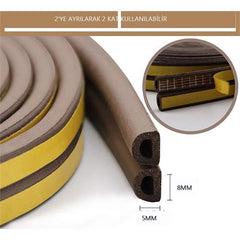 Takaz Global D Tip Kapı Pencere Ses Isı Yalıtım Bandı EPDM Kauçuk 39 Metre