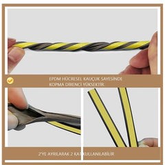 Takaz Global D Tip Kapı Pencere Ses Isı Yalıtım Bandı EPDM Kauçuk 39 Metre