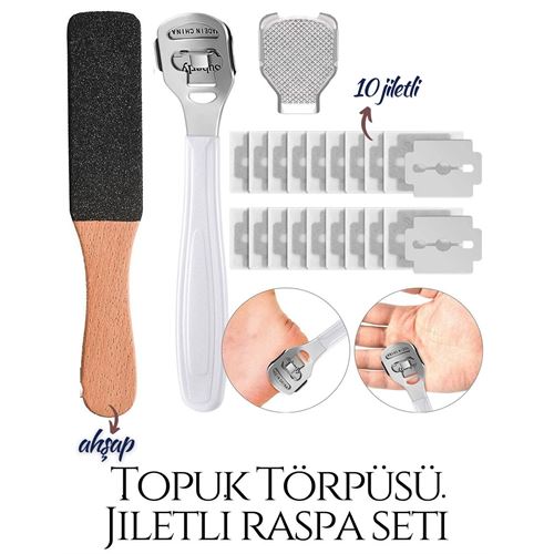 Takaz Global Ayak Törpüsü+Jiletli Topuk Raspa Seti