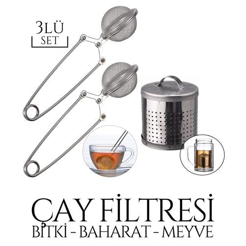 Takaz Global 3 lü Kıskaçlı Bitki Meyve Çay Filtresi Steininger Design