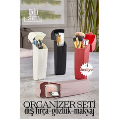 Takaz Global Organizer Kutu 5 li Set Diş Fırça Gözlük Kozmetik