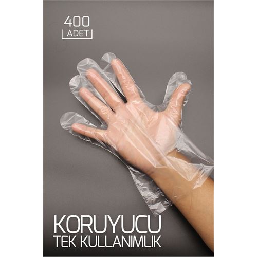 Takaz Global 400 Adet Tek Kullanımlık Şeffaf Eldiven
