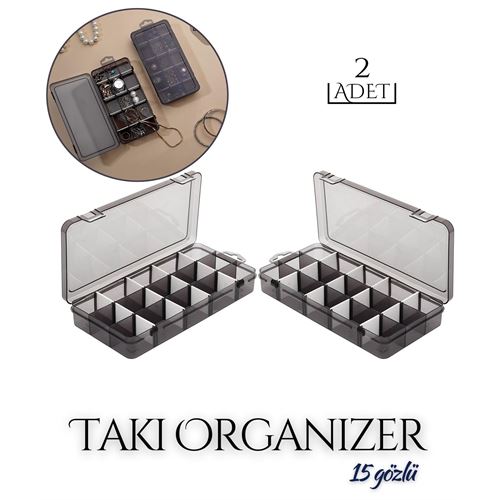 Takaz Global 15 Gözlü Takı Organizeri 2 li SET Belitz Design