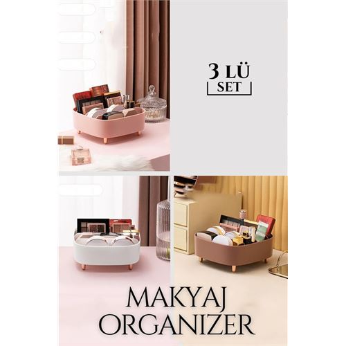 Takaz Global 3 Lü Set Makyaj Organizeri Altrenotti Design