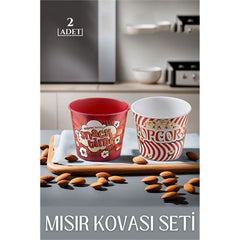 Takaz Global Patlamış Mısır Popcorn Kovası 2 li SET