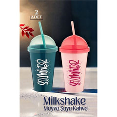 Takaz Global Summer Milkshake Meyve Suyu Kahve Bardağı 2 li SET
