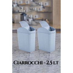Takaz Global 2.5 Litre Çöp Kovası Ciarrocchi Design 2 li SET