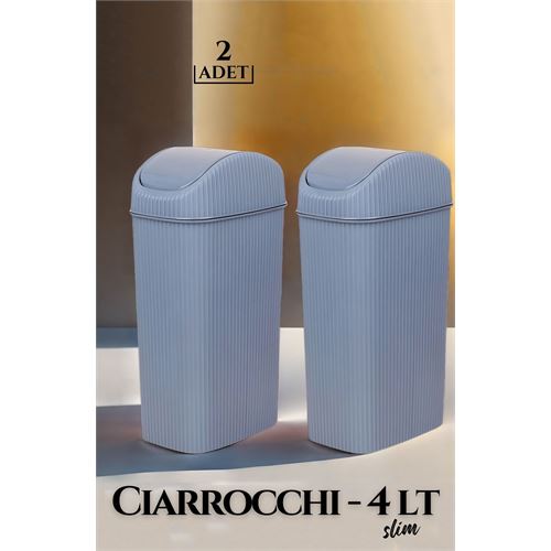 Takaz Global 4 Litre Slim Çöp Kovası Ciarrocchi Design 2 li SET