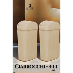 Takaz Global 4 Litre Slim Çöp Kovası Ciarrocchi Design 2 li SET