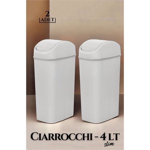 Takaz Global 4 Litre Slim Çöp Kovası Ciarrocchi Design 2 li SET