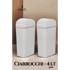 Takaz Global 4 Litre Slim Çöp Kovası Ciarrocchi Design 2 li SET