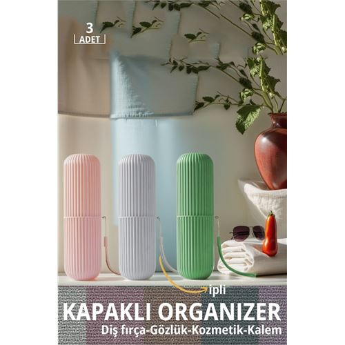 Takaz Global Organizer Kutu 3 lü Set Diş Fırça Gözlük Kozmetik 719053