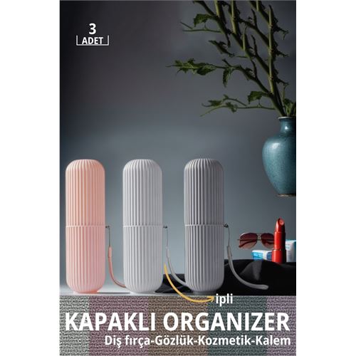 Takaz Global Organizer Kutu 3 lü Set Diş Fırça Gözlük Kozmetik