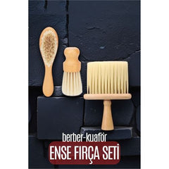 Takaz Global Ahşap Kıl Alma ve Ense Fırçası 3 lü SET Absolute Design