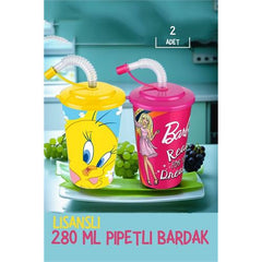 Takaz Global Barbie+Tweety Pipetli Bardak 2 li Set