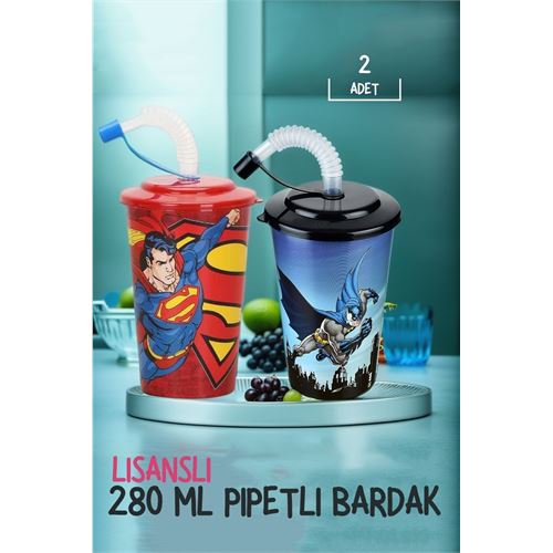 Takaz Global Batman+Superman Pipetli Bardak 2 li Set