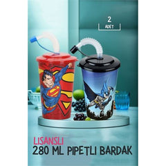 Takaz Global Batman+Superman Pipetli Bardak 2 li Set