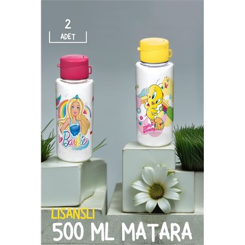 Takaz Global Barbie+Tweety 500ML Matara 2 li Set