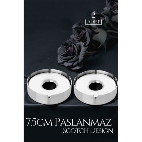 Takaz Global Mini Hazneli Küllük Paslanmaz Çelik 2 li Scotch Design