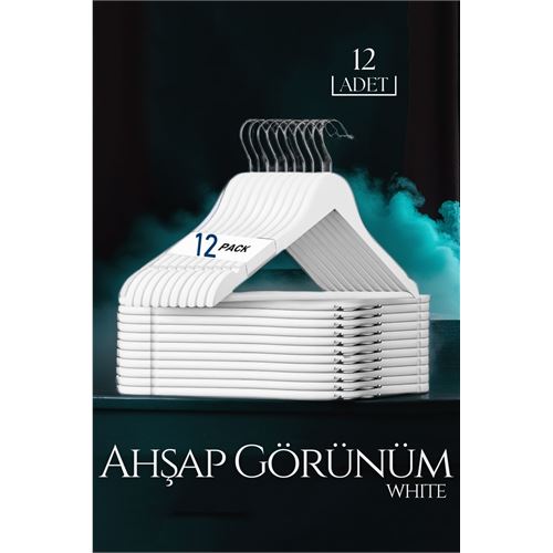 Takaz Global Beyaz Ahşap Görünüm 12 li Askı Seti Schönbuch Design