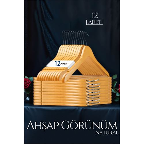 Takaz Global Natural Ahşap Görünüm 12 li Askı Seti Schönbuch Design