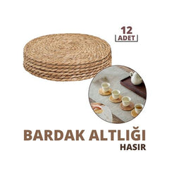 Takaz Global Hasır Bardak Altlığı Servis 12 li Set Pena Figueredo Design
