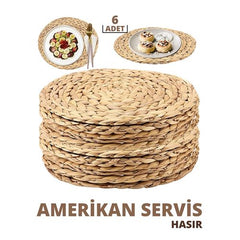 Takaz Global Hasır Amerikan Servis 6 lı Set Junco Demato Design