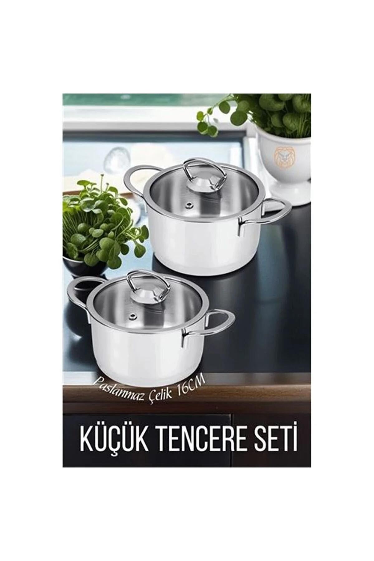 2 li Paslanmaz Çelik Tencere Seti 16 cm 719251