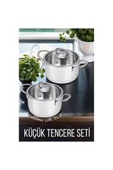 2 li Paslanmaz Çelik Tencere Seti 16 cm 719251