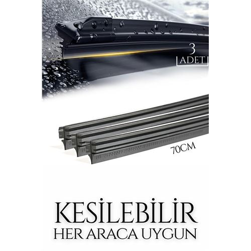 Takaz Global Kesilebilir 70 cm Silecek Lastiği 3 lü set