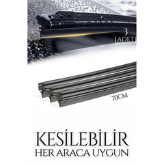 Takaz Global Kesilebilir 70 cm Silecek Lastiği 3 lü set