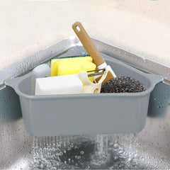 Barazza Üçgen Lavabo Köşe Süzgeçli Organizer GRİ