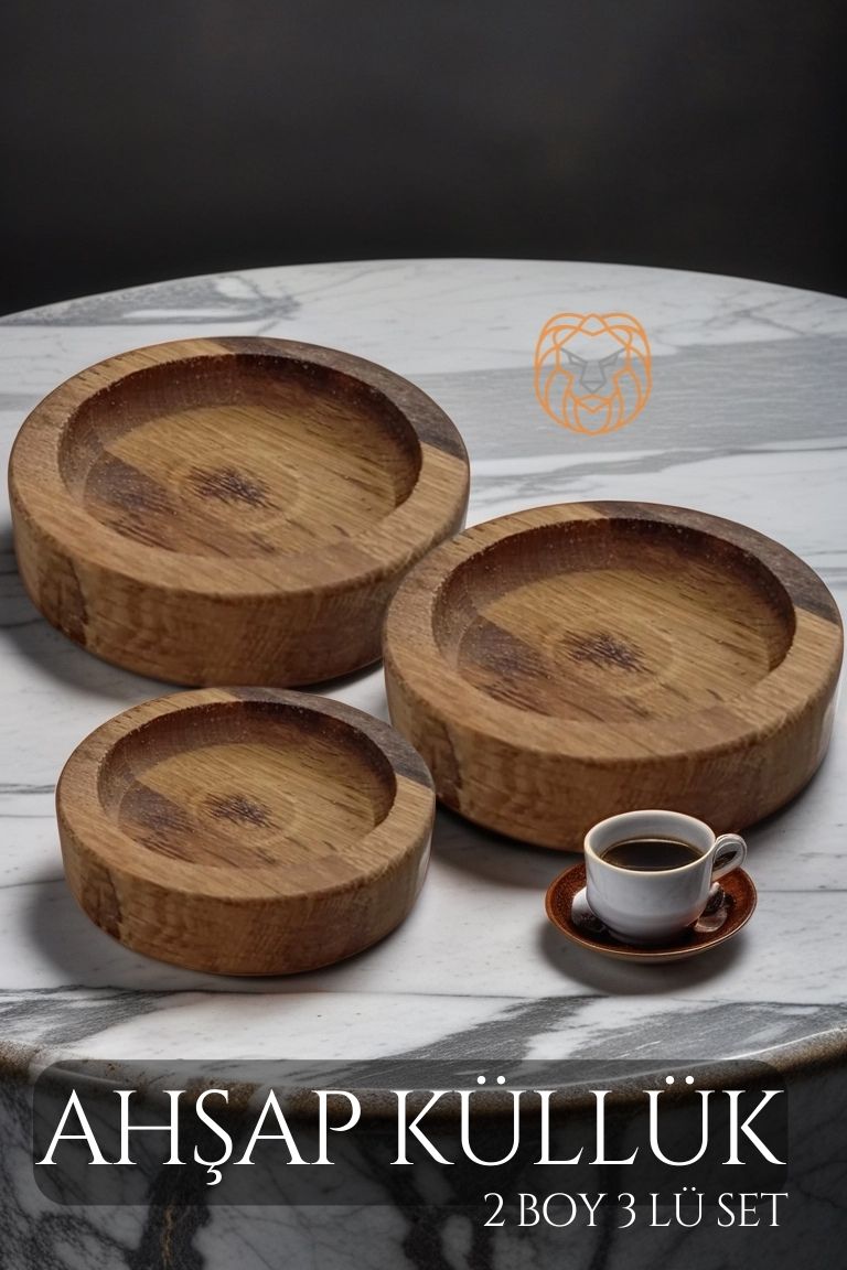Ahşap Küllük Seti 2 Boy 3 lü SET 719340