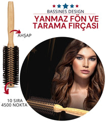 Bassines Ahşap 10 Sıra 4500 Nokta Yanmaz Fön ve Tarama Fırçası Bassines Ahşap 10 Sıra 4500 Nokta Yanmaz Fön ve Tarama Fırçası 716293