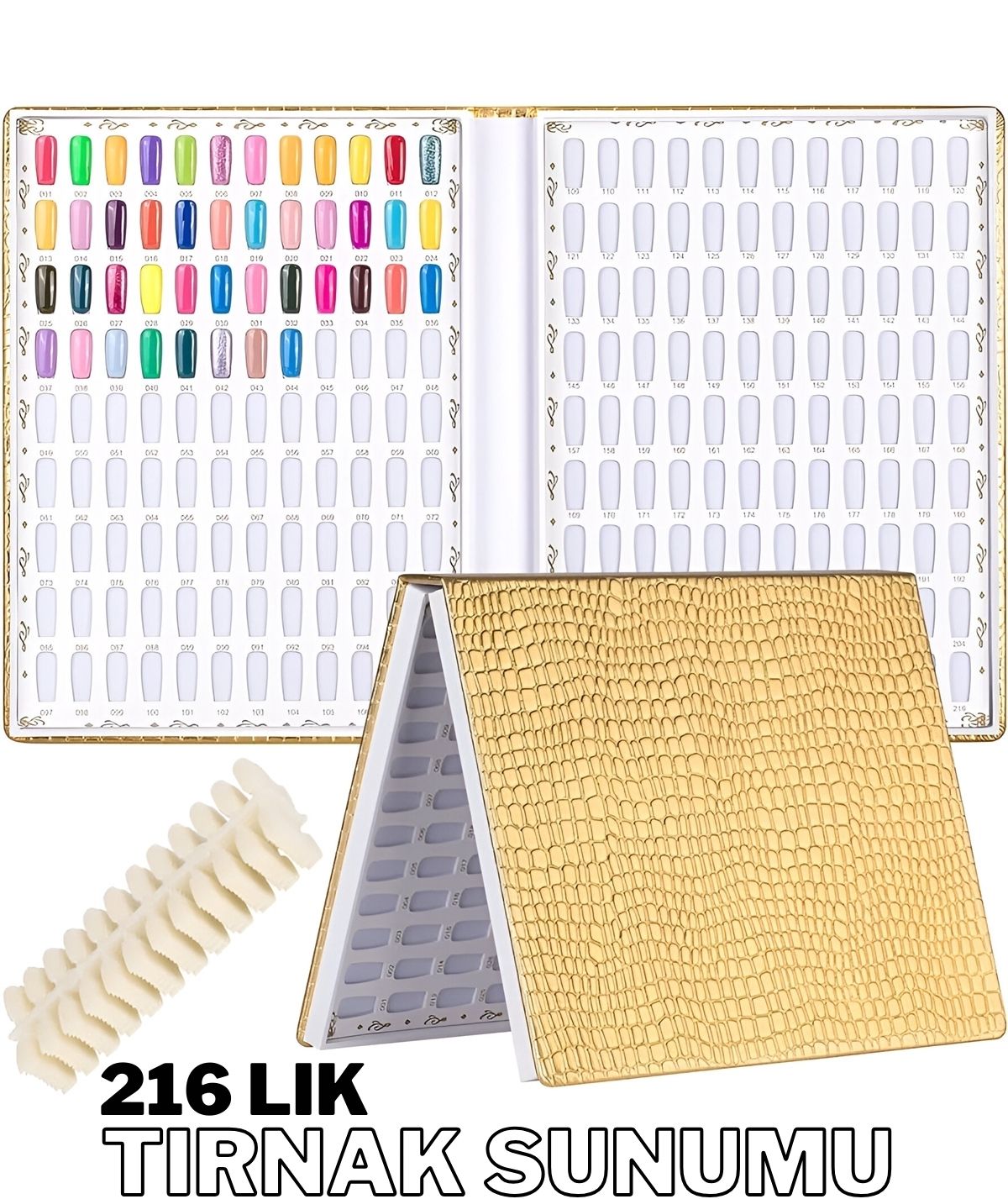 216 lik Protez Tırnak Sunum Renk Kartelası