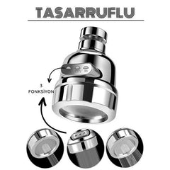 3 Fonksiyonlu Tasarruflu Musluk Başlığı Krom 715305