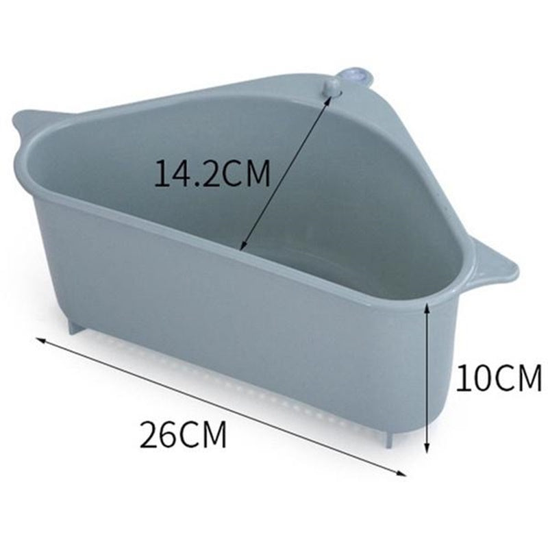 Barazza Üçgen Lavabo Köşe Süzgeçli Organizer GRİ