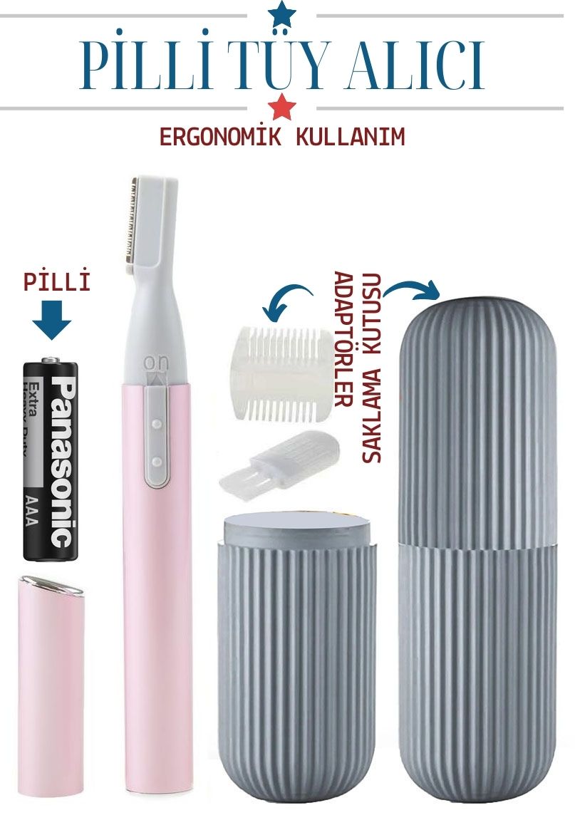 Ergonomik Tüy Alıcı Pilli Kutulu Set