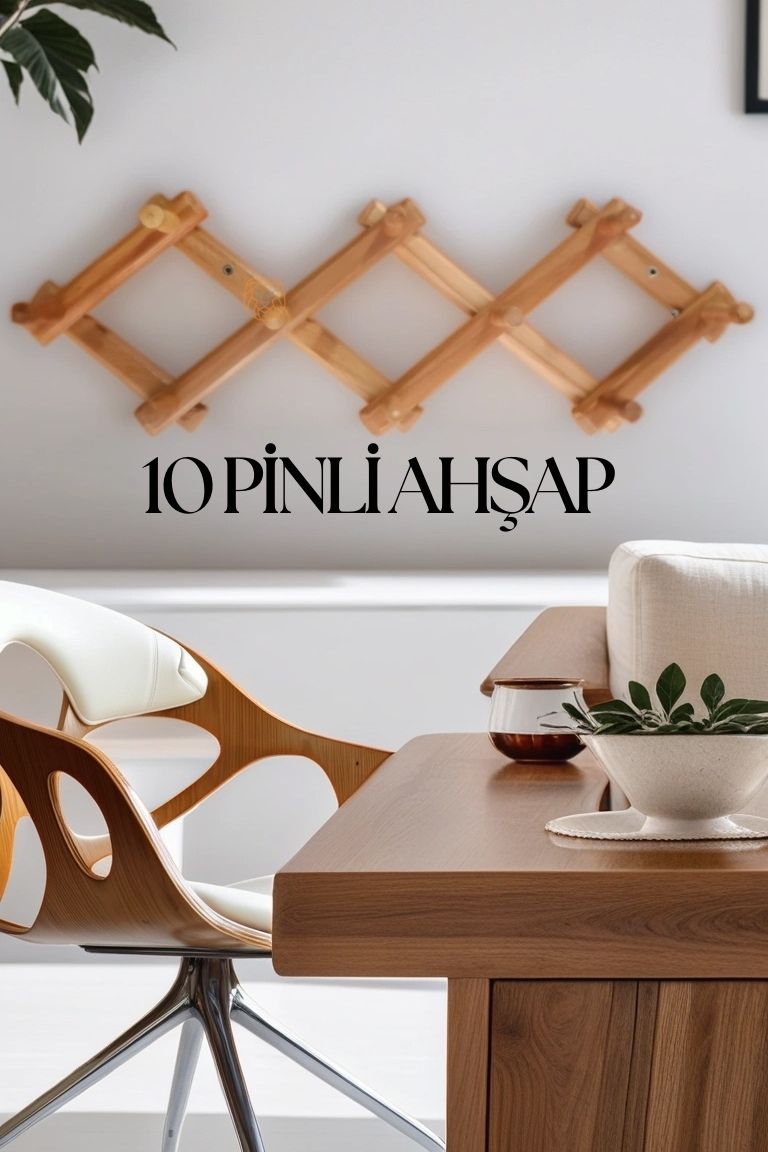 10 Pinli Ahşap Akordiyon Askı Paganelli Design 19403