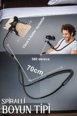 Boyun Telefon Tutucu 70 Cm Spralli 360 Derece Manganiello Design