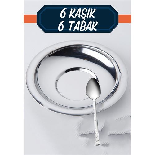 Takaz Global Veneta 6 Takım Çay Tabağı Kaşık Seti