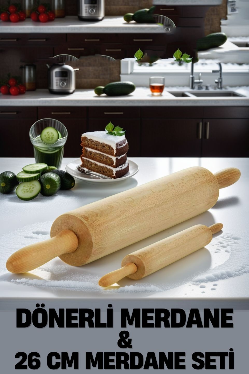 Kendinden Dönerli Merdane 2 li SET Fabelle Design