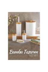 5 li Banyo Seti Bambu Design BEYAZ 718980